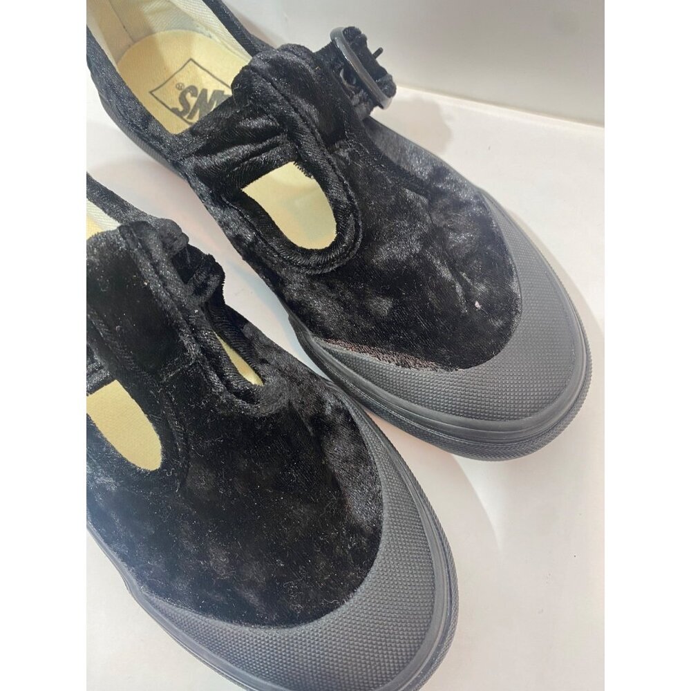 Vans Women's Crushed Velvet Mary Jane Platform Shoe Style 93 Black Women's 6 - Picture 6 of 13